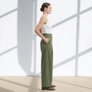 Women’s Olive Green Wide Leg Trousers