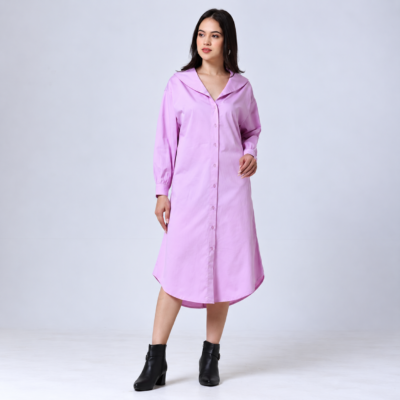 Lilac shawl collor Dress.